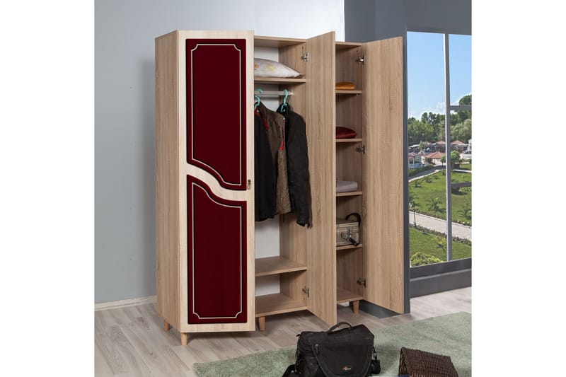 Brokind garderobe 135 cm - Brun - Opbevaring - Tøjopbevaring - Garderobeskabe