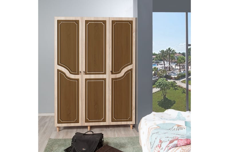 Brokind garderobe 135 cm - Brun - Opbevaring - Tøjopbevaring - Garderobeskabe