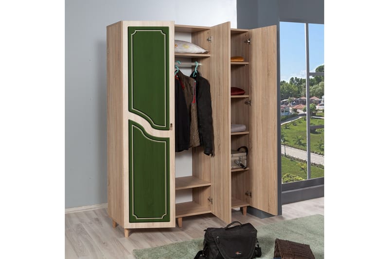 Brokind garderobe 135 cm - Brun - Opbevaring - Tøjopbevaring - Garderobeskabe