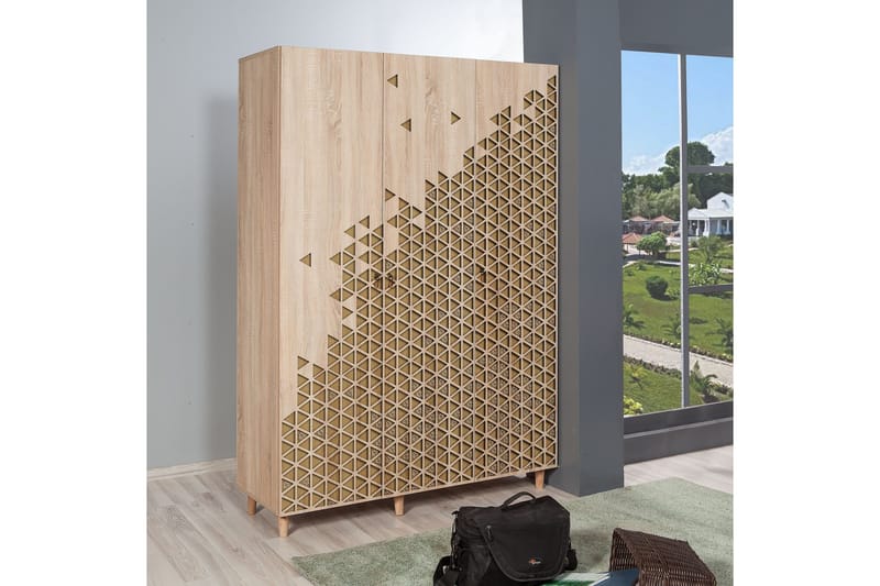 Brokind garderobe 135 cm - Brun - Opbevaring - Tøjopbevaring - Garderobeskabe