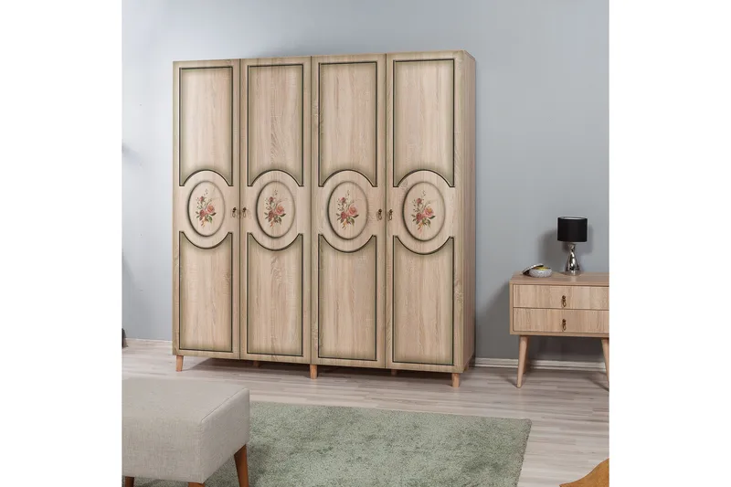 Brokind garderobe 180 cm - Brun - Opbevaring - Tøjopbevaring - Garderobeskabe