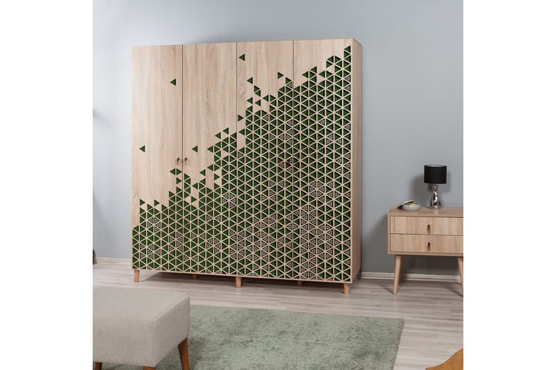 Brokind garderobe 180 cm - Brun - Opbevaring - Tøjopbevaring - Garderobeskabe