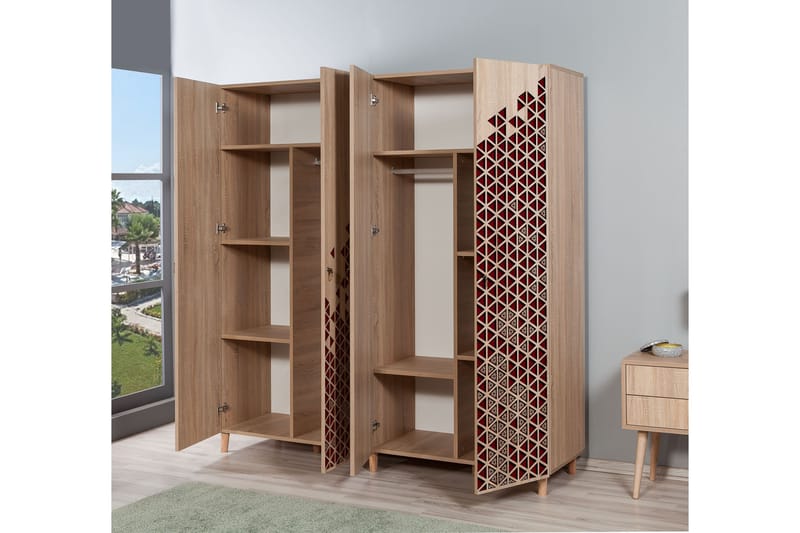 Brokind garderobe 180 cm - Brun - Opbevaring - Tøjopbevaring - Garderobeskabe