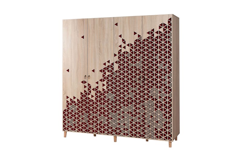Brokind garderobe 180 cm - Brun - Opbevaring - Tøjopbevaring - Garderobeskabe