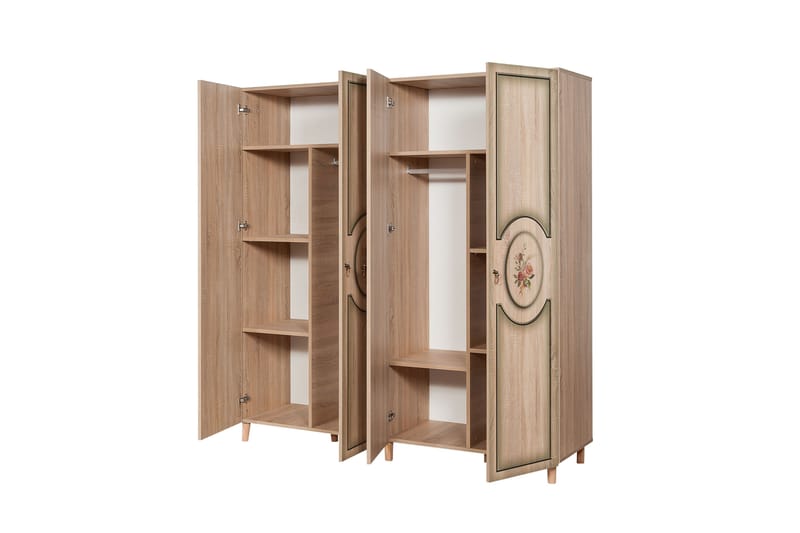 Brokind garderobe 180 cm - Brun - Opbevaring - Tøjopbevaring - Garderobeskabe