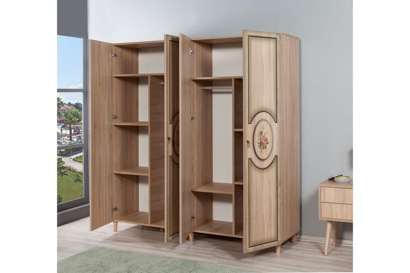 Brokind garderobe 180 cm - Brun - Opbevaring - Tøjopbevaring - Garderobeskabe