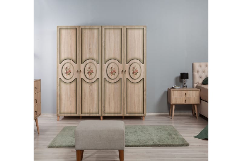 Brokind garderobe 180 cm - Brun - Opbevaring - Tøjopbevaring - Garderobeskabe