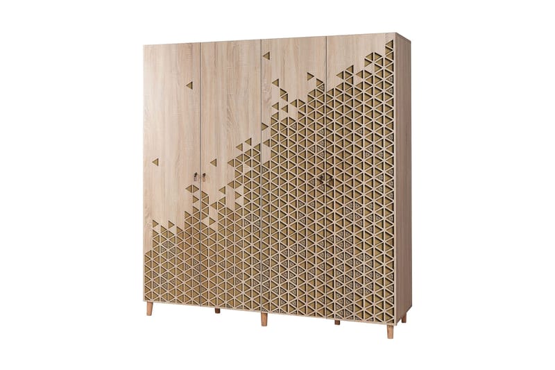 Brokind garderobe 180 cm - Brun - Opbevaring - Tøjopbevaring - Garderobeskabe