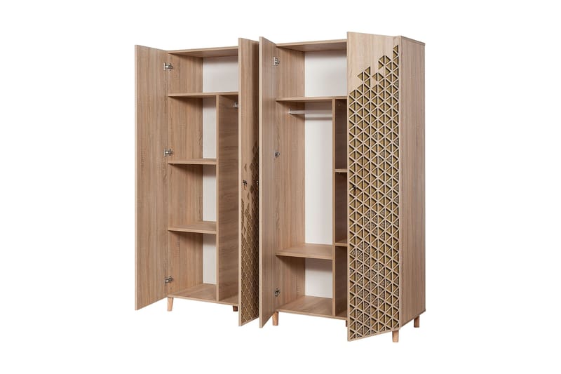 Brokind garderobe 180 cm - Brun - Opbevaring - Tøjopbevaring - Garderobeskabe