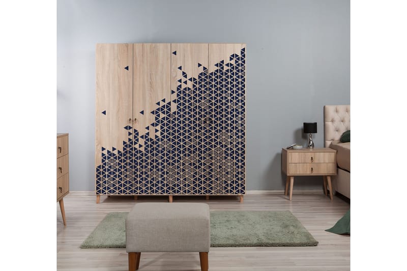 Brokind garderobe 180 cm - Brun - Opbevaring - Tøjopbevaring - Garderobeskabe