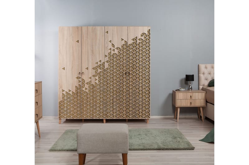 Brokind garderobe 180 cm - Brun - Opbevaring - Tøjopbevaring - Garderobeskabe