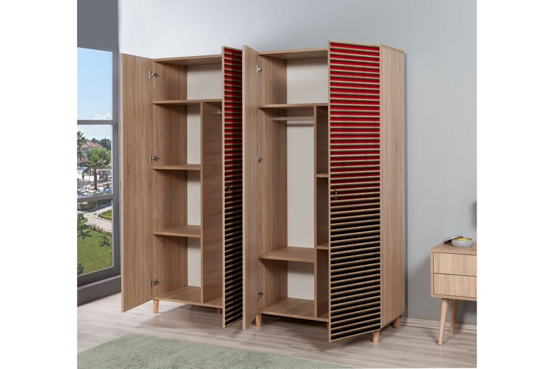 Brokind garderobe 180 cm - Brun - Opbevaring - Tøjopbevaring - Garderobeskabe