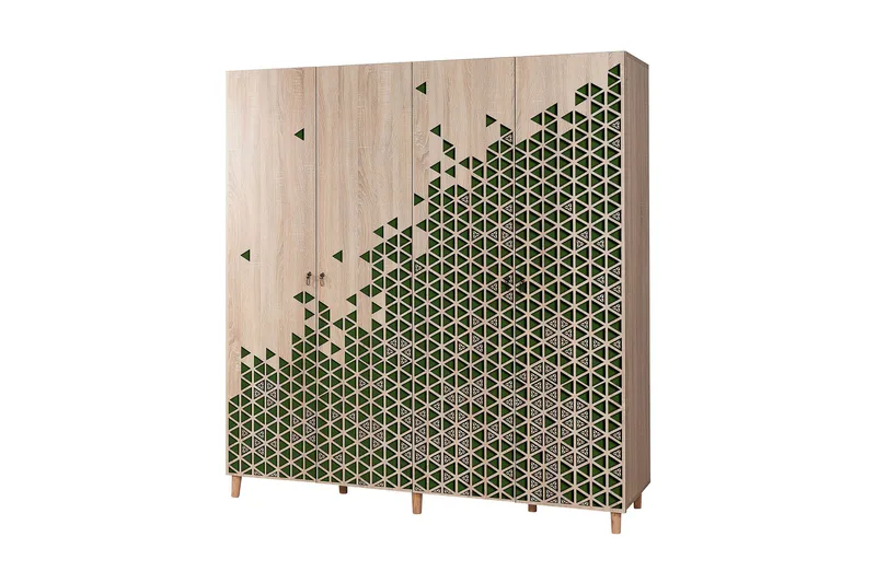 Brokind garderobe 180 cm, Brun