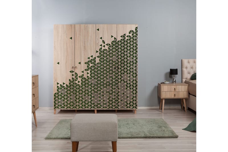 Brokind garderobe 180 cm - Brun - Opbevaring - Tøjopbevaring - Garderobeskabe