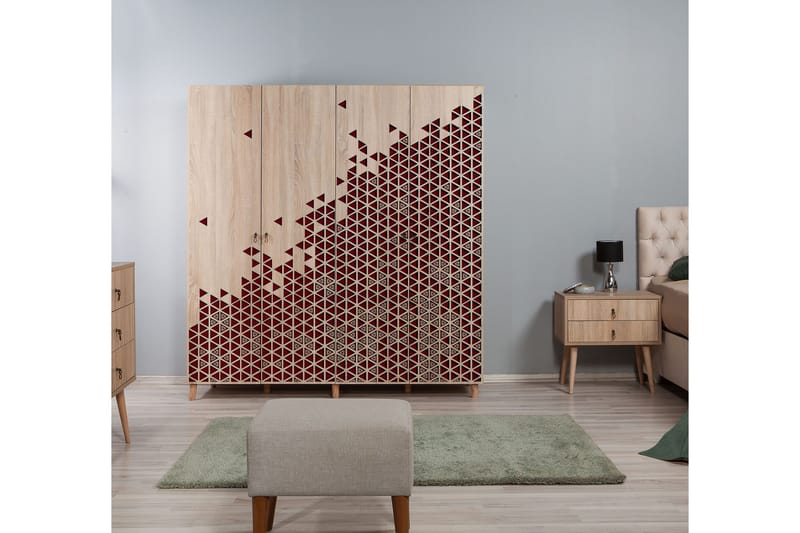 Brokind garderobe 180 cm - Brun - Opbevaring - Tøjopbevaring - Garderobeskabe