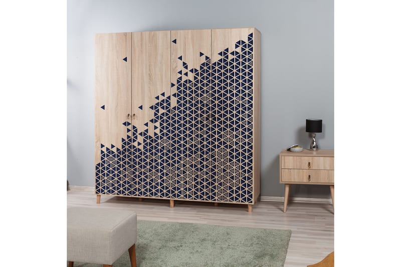 Brokind garderobe 180 cm - Brun - Opbevaring - Tøjopbevaring - Garderobeskabe