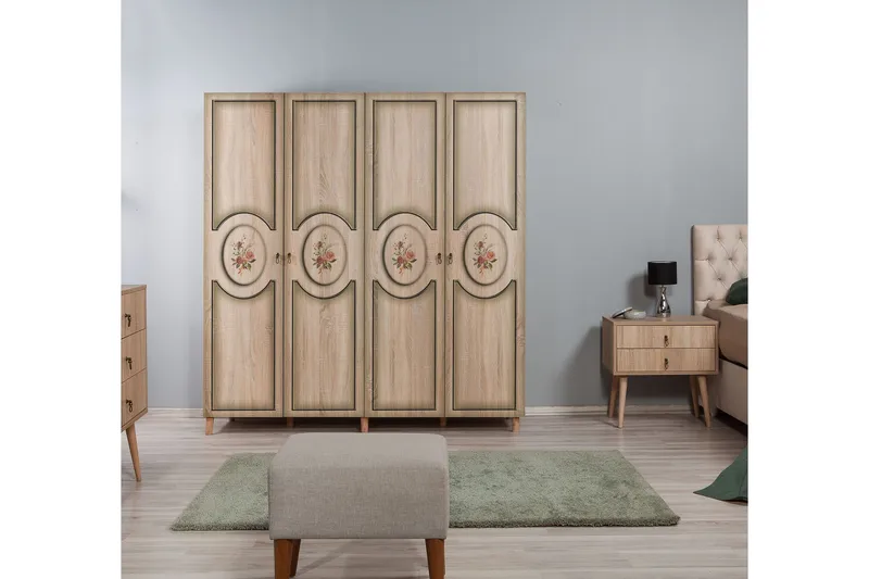 Brokind garderobe 180 cm - Brun - Opbevaring - Tøjopbevaring - Garderobeskabe