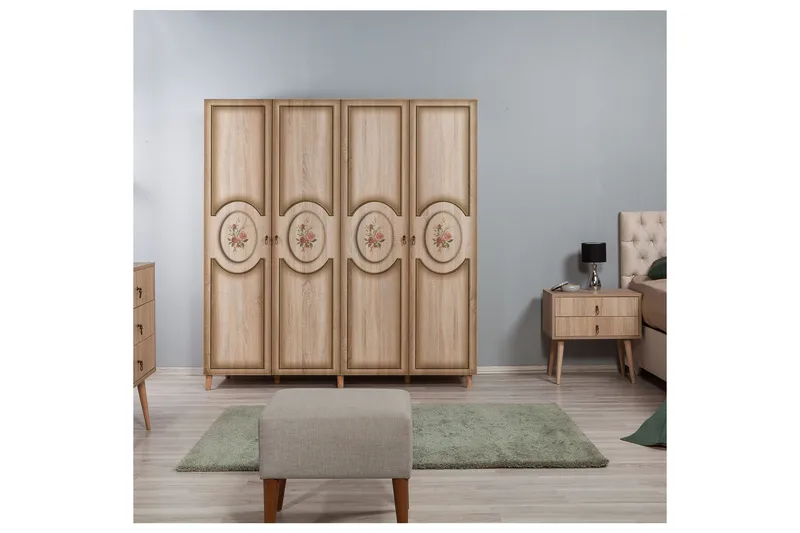 Brokind garderobe 180 cm - Brun - Opbevaring - Tøjopbevaring - Garderobeskabe