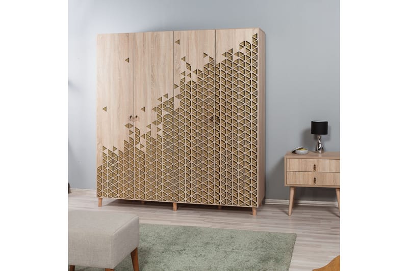 Brokind garderobe 180 cm - Brun - Opbevaring - Tøjopbevaring - Garderobeskabe