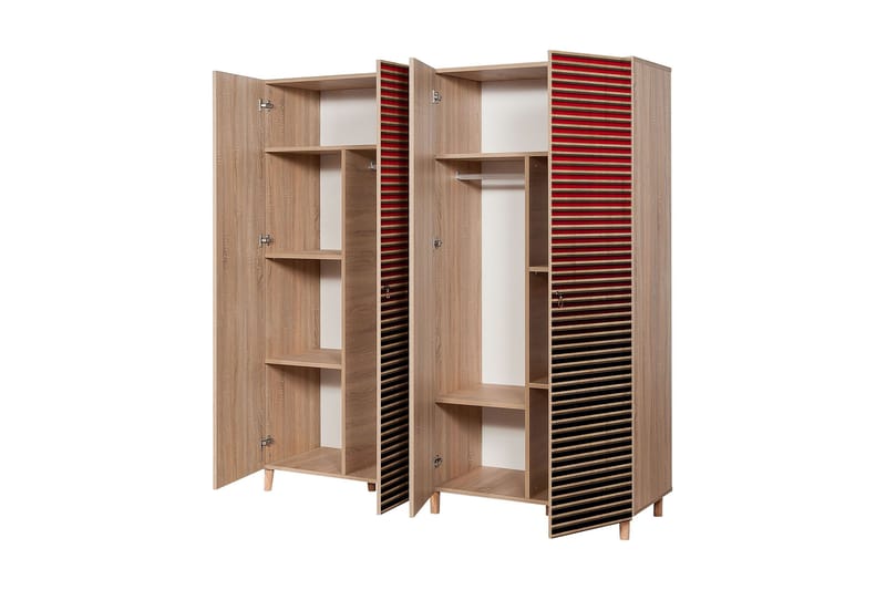 Brokind garderobe 180 cm - Brun - Opbevaring - Tøjopbevaring - Garderobeskabe