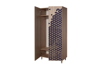 Brokind garderobe 90 cm - Brun - Opbevaring - Tøjopbevaring - Garderobeskabe