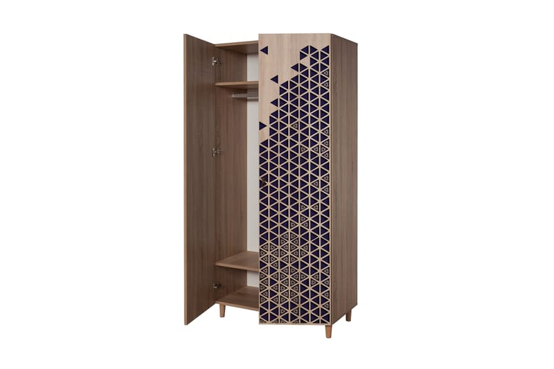 Brokind garderobe 90 cm - Brun - Opbevaring - Tøjopbevaring - Garderobeskabe
