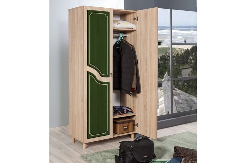 Brokind garderobe 90 cm - Brun - Opbevaring - Tøjopbevaring - Garderobeskabe