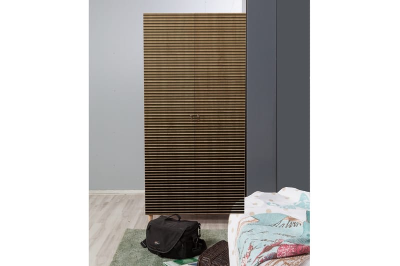 Brokind garderobe 90 cm - Brun - Opbevaring - Tøjopbevaring - Garderobeskabe