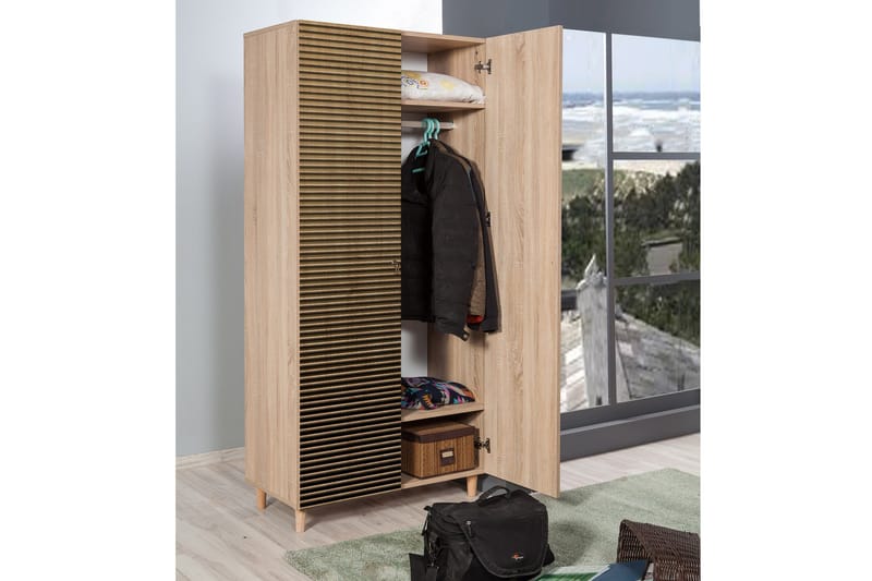 Brokind garderobe 90 cm - Brun - Opbevaring - Tøjopbevaring - Garderobeskabe