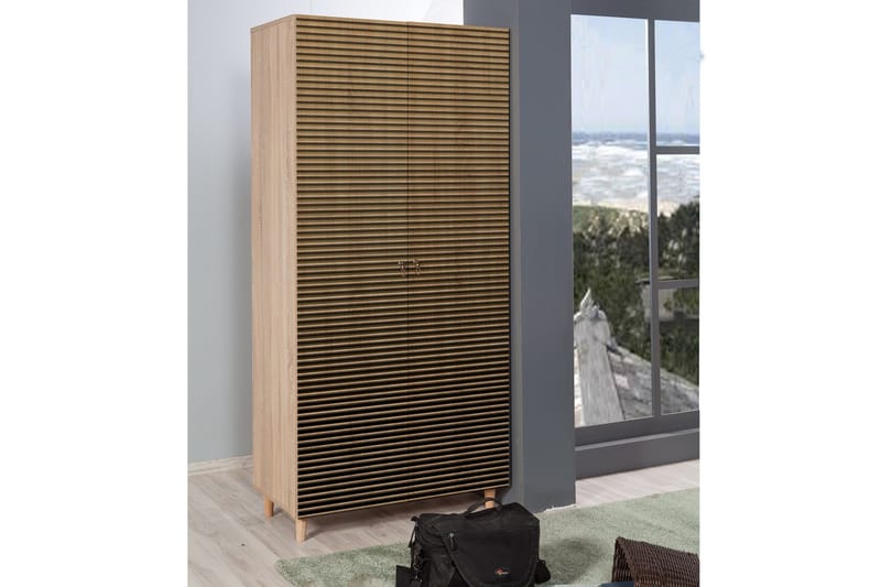 Brokind garderobe 90 cm - Brun - Opbevaring - Tøjopbevaring - Garderobeskabe