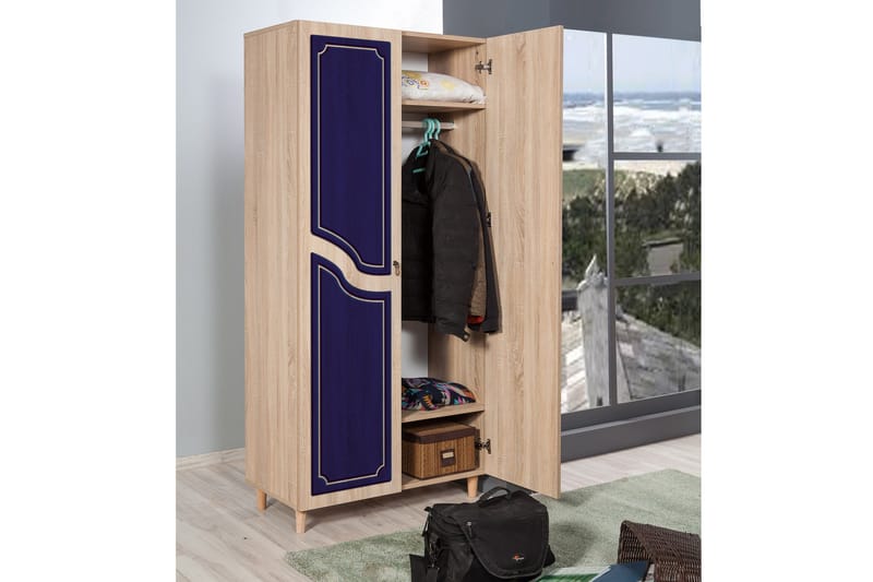 Brokind garderobe 90 cm - Brun - Opbevaring - Tøjopbevaring - Garderobeskabe