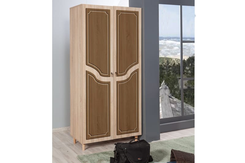 Brokind garderobe 90 cm - Brun - Opbevaring - Tøjopbevaring - Garderobeskabe