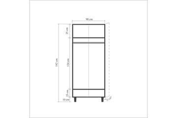 Brokind garderobe 90 cm - Brun - Opbevaring - Tøjopbevaring - Garderobeskabe