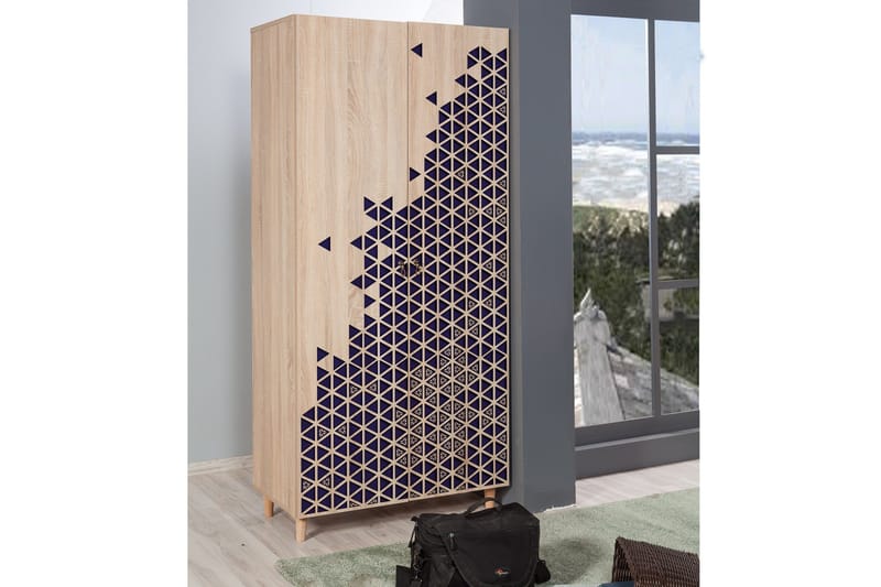 Brokind garderobe 90 cm - Brun - Opbevaring - Tøjopbevaring - Garderobeskabe