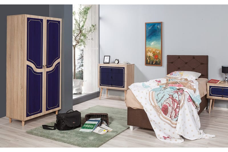 Brokind garderobe 90 cm - Brun - Opbevaring - Tøjopbevaring - Garderobeskabe