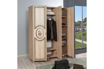 Brokind Garderobeskab 135 cm i Træ - Beige - Opbevaring - Tøjopbevaring - Garderobeskabe