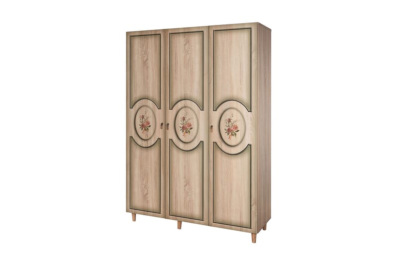 Brokind Garderobeskab 135 cm i Træ, Beige