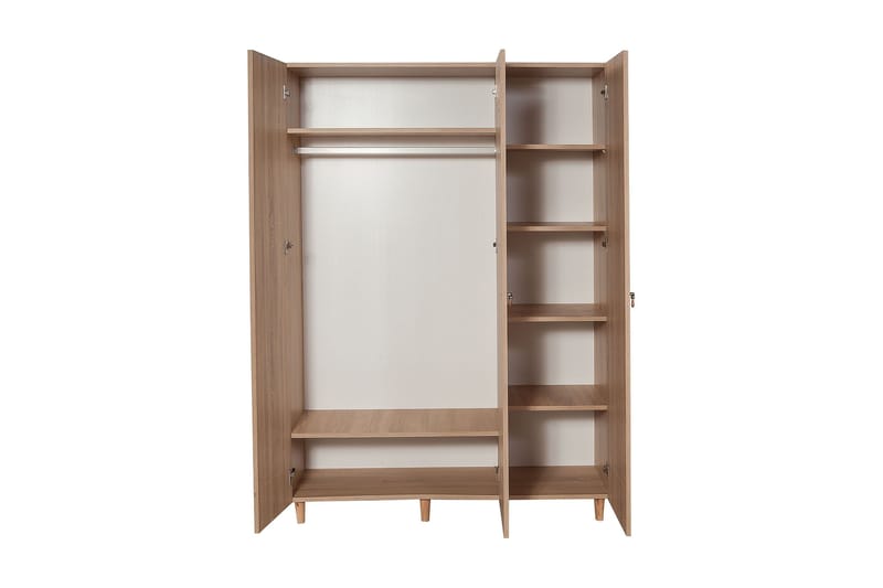 Brokind Garderobeskab 135 cm i Træ - Rød - Opbevaring - Tøjopbevaring - Garderobeskabe