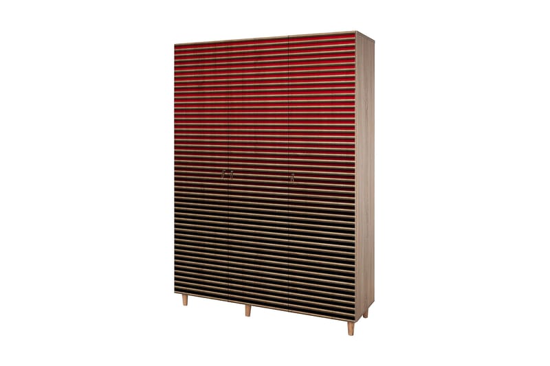 Brokind Garderobeskab 135 cm i Træ, Rød