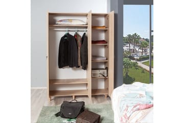 Brokind Garderobeskab 135 cm i Træ - Rød - Opbevaring - Tøjopbevaring - Garderobeskabe