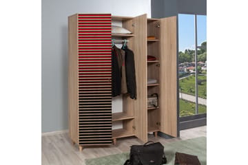Brokind Garderobeskab 135 cm i Træ - Rød - Opbevaring - Tøjopbevaring - Garderobeskabe