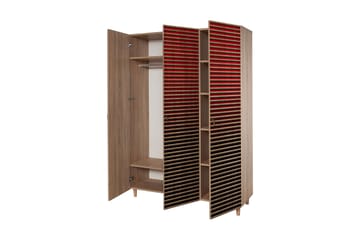Brokind Garderobeskab 135 cm i Træ - Rød - Opbevaring - Tøjopbevaring - Garderobeskabe