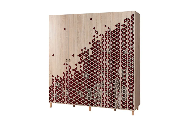 Brokind Garderobeskab 180 cm i Mørkt Træ, Brun