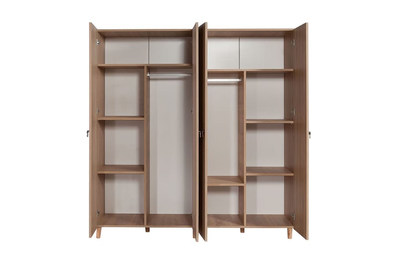Brokind Garderobeskab 180 cm i Mørkt Træ - Brun - Opbevaring - Tøjopbevaring - Garderobeskabe