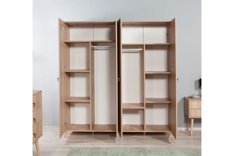 Brokind Garderobeskab 180 cm i Træ - Beige - Opbevaring - Tøjopbevaring - Garderobeskabe