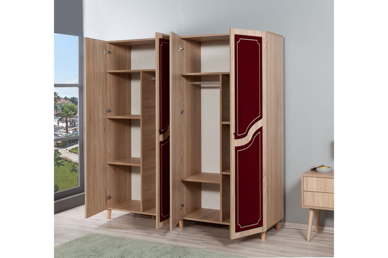 Brokind Garderobeskab 180 cm i Træ - Beige - Opbevaring - Tøjopbevaring - Garderobeskabe