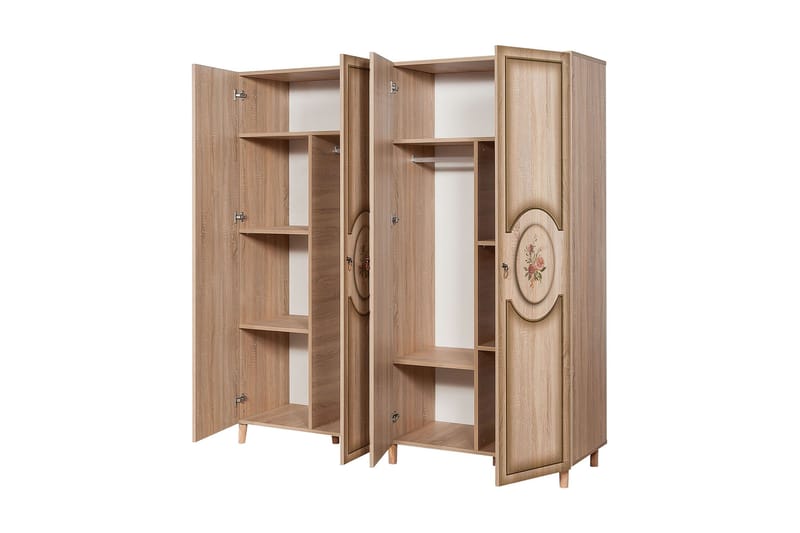 Brokind Garderobeskab 180 cm i Træ - Beige - Opbevaring - Tøjopbevaring - Garderobeskabe