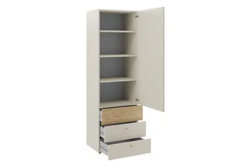 Buhan Garderobeskab 60x185 cm - Beige / Brun - Opbevaring - Tøjopbevaring - Garderobeskabe