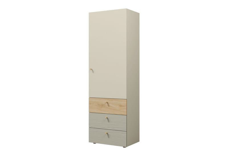 Buhan Garderobeskab 60x185 cm - Beige / Brun - Opbevaring - Tøjopbevaring - Garderobeskabe