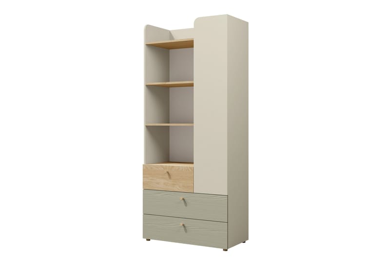 Buhan Garderobeskab 80x185 cm - Beige / Brun - Opbevaring - Tøjopbevaring - Garderobeskabe